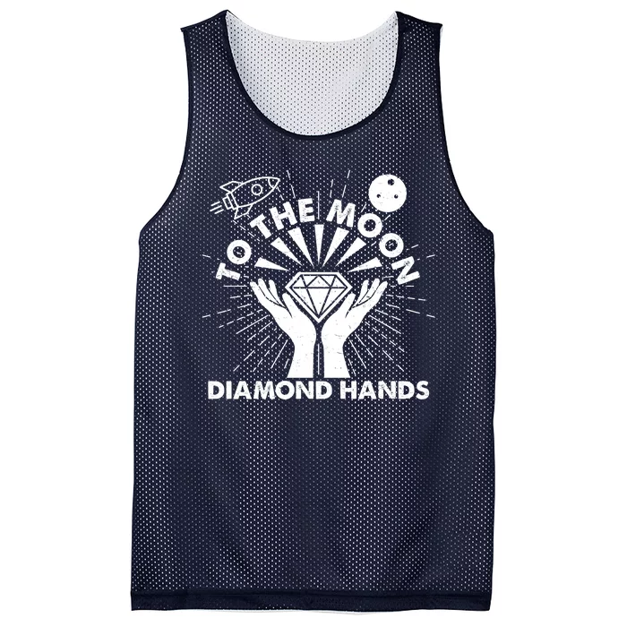 To The Moon Diamond Hands Crypto Currency Mesh Reversible Basketball Jersey Tank