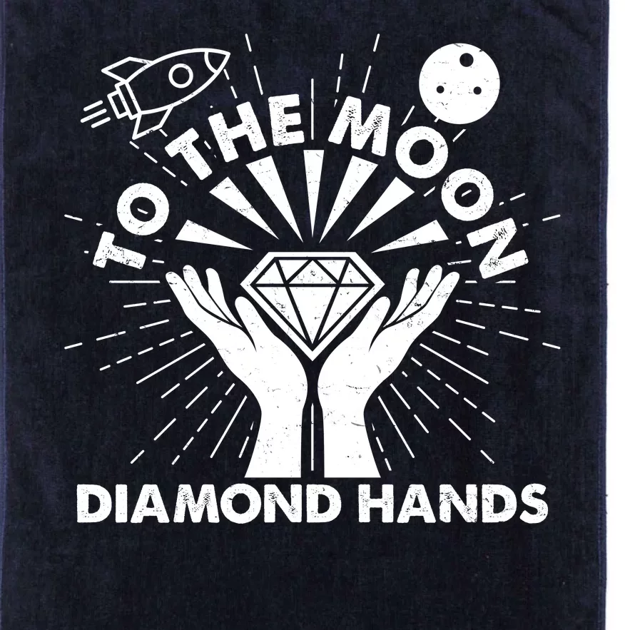 To The Moon Diamond Hands Crypto Currency Platinum Collection Golf Towel