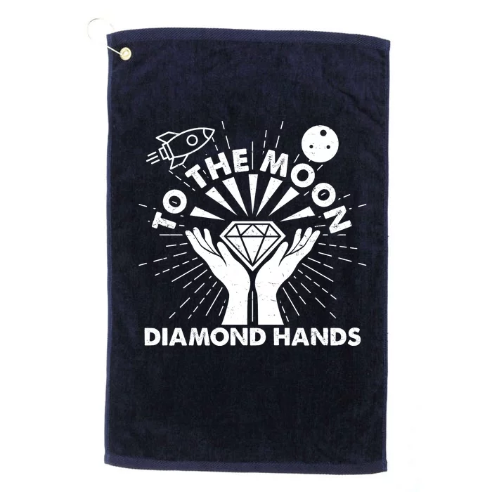 To The Moon Diamond Hands Crypto Currency Platinum Collection Golf Towel