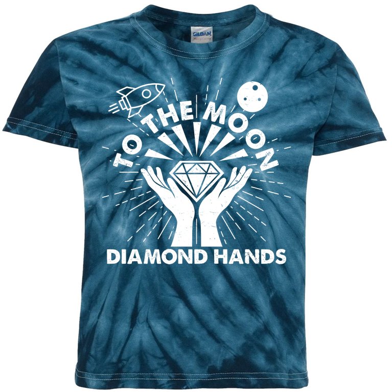 To The Moon Diamond Hands Crypto Currency Kids Tie-Dye T-Shirt