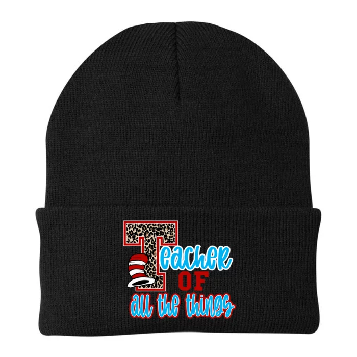 Teacher Of All The Things Teacher Library Book Reading Week Knit Cap Winter Beanie