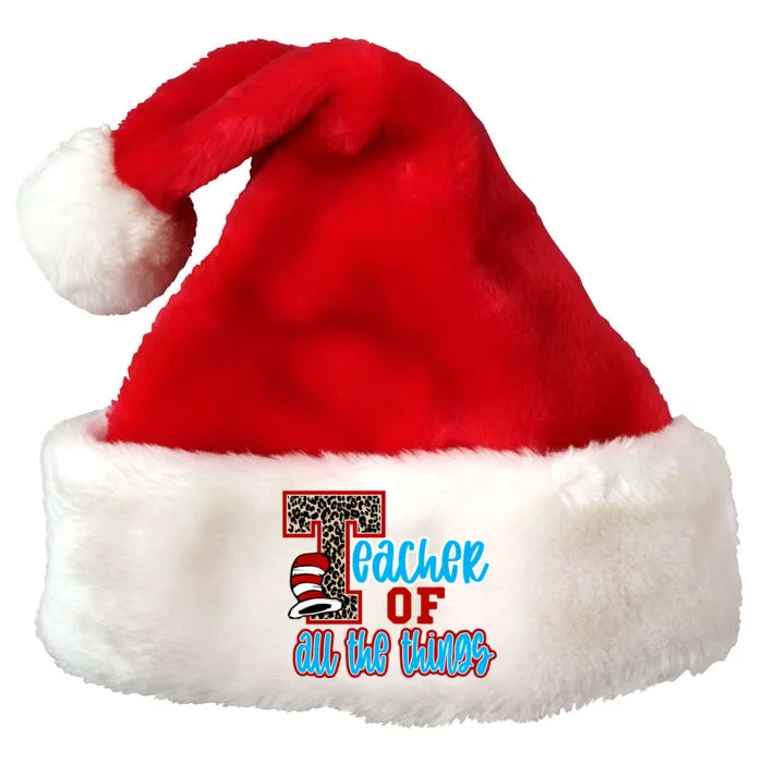 Teacher Of All The Things Teacher Library Book Reading Week Premium Christmas Santa Hat