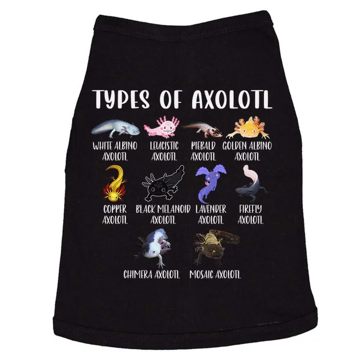 Types of Axolotl Shirt Cute Different Species of Axolotls Doggie Tank