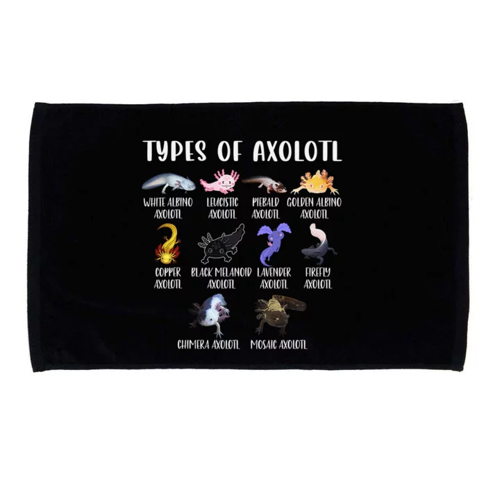 Types of Axolotl Shirt Cute Different Species of Axolotls Microfiber Hand Towel