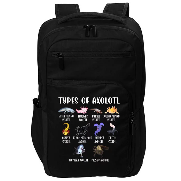 Types Of Axolotl Art Cute Different Species Of Axolotl Impact Tech Backpack