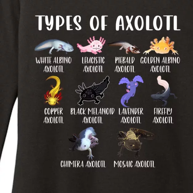 Types Of Axolotl Art Cute Different Species Of Axolotl Womens CVC Long Sleeve Shirt