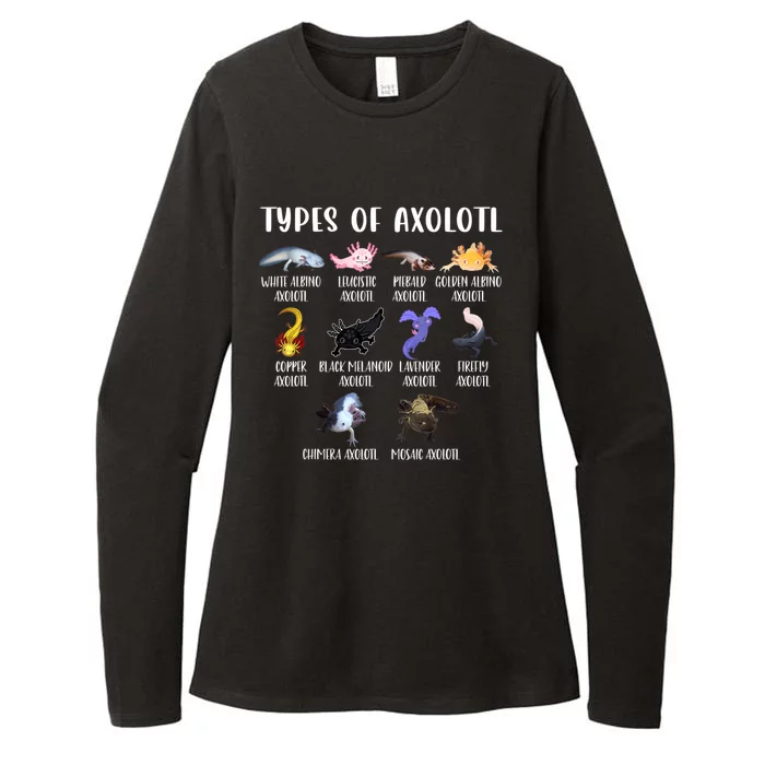 Types Of Axolotl Art Cute Different Species Of Axolotl Womens CVC Long Sleeve Shirt