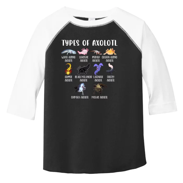 Types Of Axolotl Art Cute Different Species Of Axolotl Toddler Fine Jersey T-Shirt