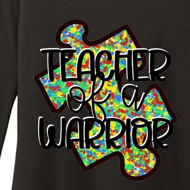 Teacher Of A Warrior Autism Awareness Acceptance Gift Womens CVC Long Sleeve Shirt