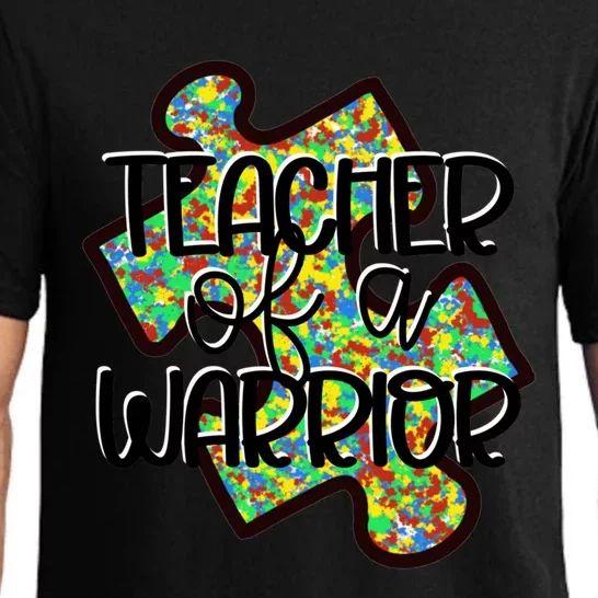 Teacher Of A Warrior Autism Awareness Acceptance Gift Pajama Set