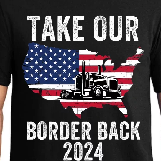 Take Our Border Back I Stand With Texas Truck Convoy 2024 Pajama Set