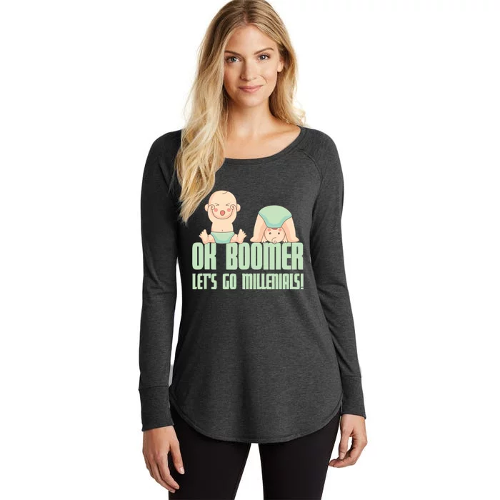 The Ok Boomer Elf This Is Awesome Pajama Women's Perfect Tri Tunic Long Sleeve Shirt