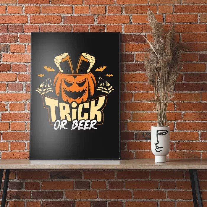 Trick Or Beer Funny Drinking Halloween Sweatshirt Poster