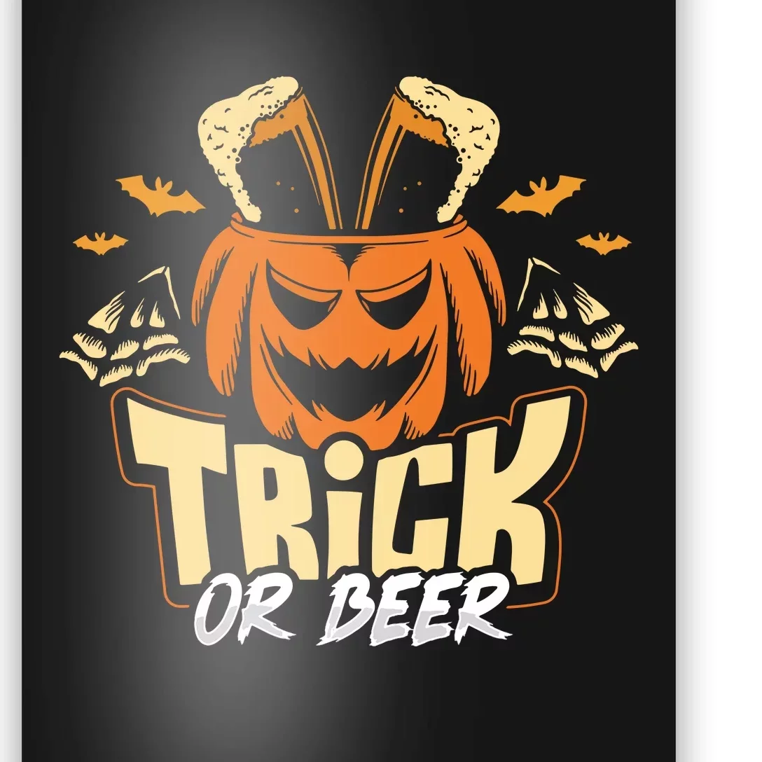 Trick Or Beer Funny Drinking Halloween Sweatshirt Poster