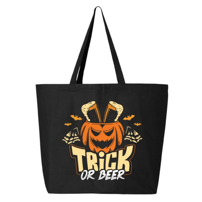 Trick Or Beer Funny Drinking Halloween Sweatshirt 25L Jumbo Tote