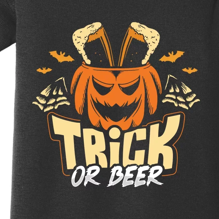 Trick Or Beer Funny Drinking Halloween Sweatshirt Baby Bodysuit