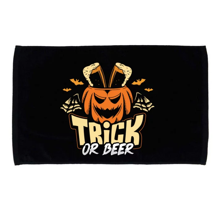 Trick Or Beer Funny Drinking Halloween Sweatshirt Microfiber Hand Towel