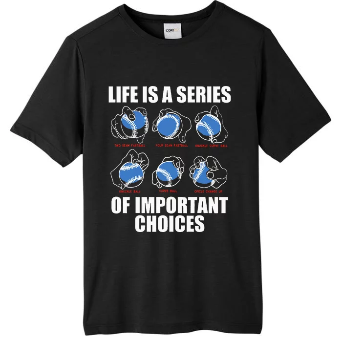 Types of Baseball Pitches Life Choices Pitcher Player Gift ChromaSoft Performance T-Shirt