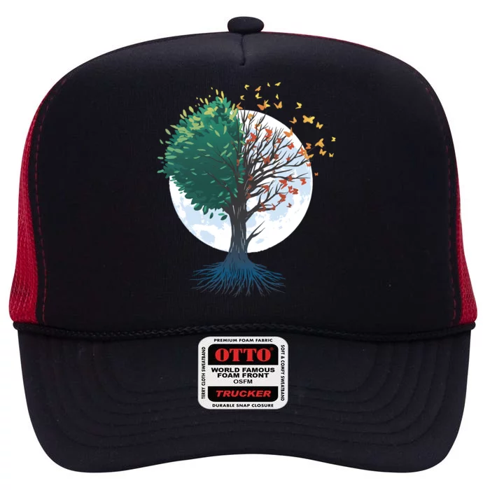 Tree Of Butterflies High Crown Mesh Trucker Hat