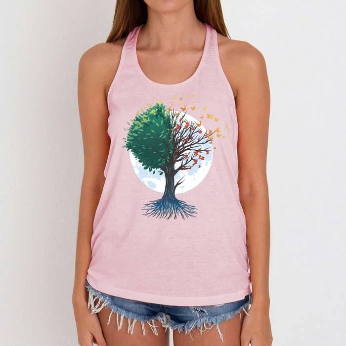 Tree Of Butterflies Women's Knotted Racerback Tank