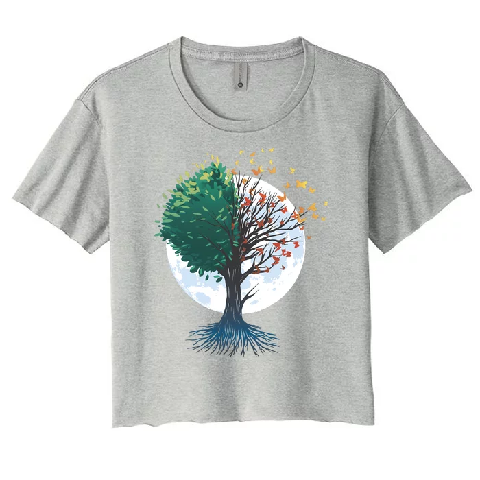 Tree Of Butterflies Women's Crop Top Tee