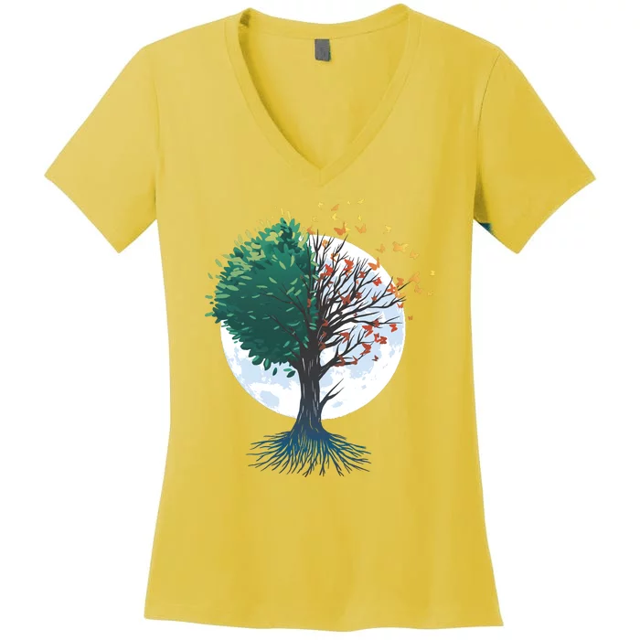 Tree Of Butterflies Women's V-Neck T-Shirt