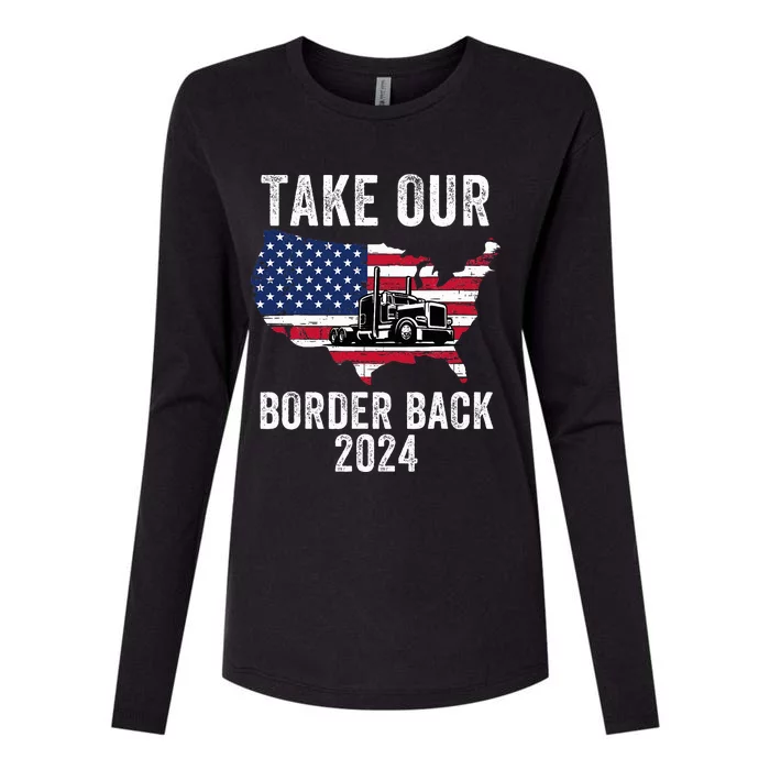 Take Our Border Back I Stand With Texas Truck Convoy 2024 Womens Cotton Relaxed Long Sleeve T-Shirt