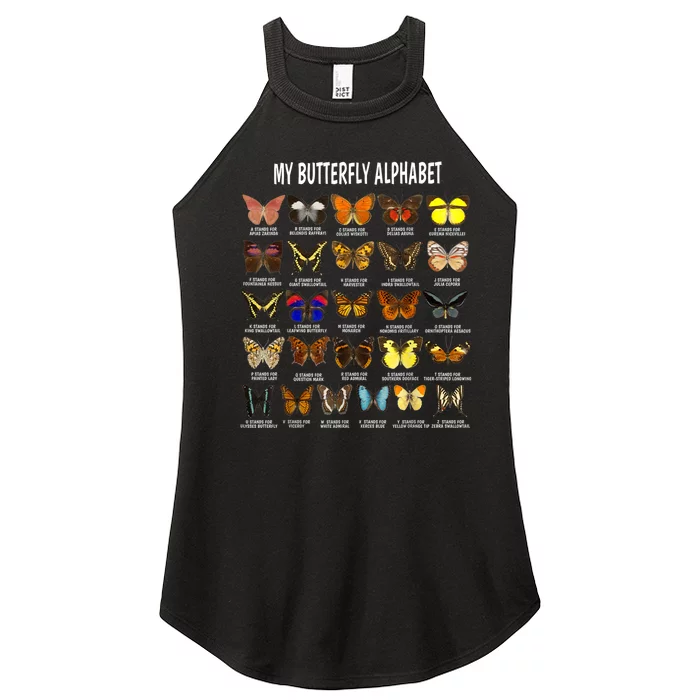 Types Of Butterflies Alphabet Abc Butterfly Identification Women’s Perfect Tri Rocker Tank