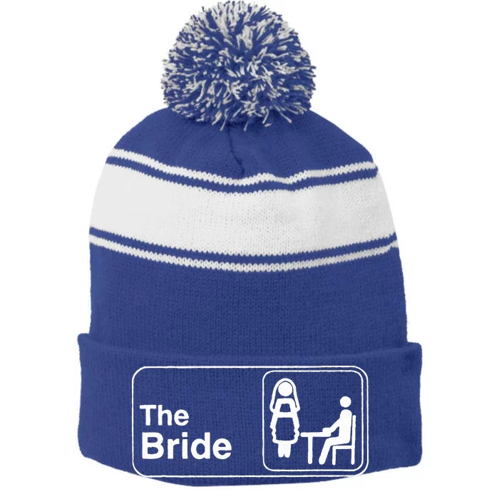 The Office Bride Office Theme Bachelorette Bridal Party Stripe Pom Pom Beanie