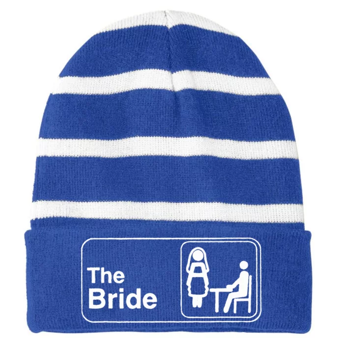 The Office Bride Office Theme Bachelorette Bridal Party Striped Beanie with Solid Band