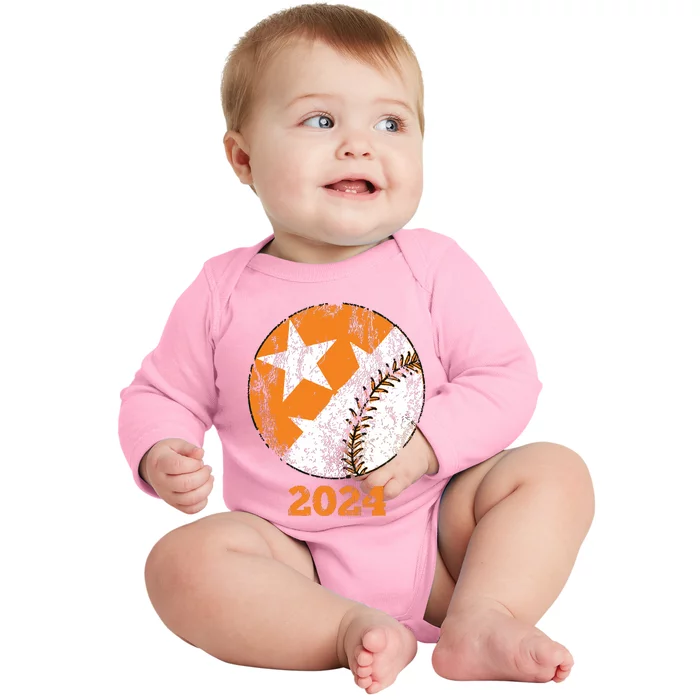 Tennessee Omaha Bound Knoxville Baseball Fan 2024 Champion Baby Long Sleeve Bodysuit