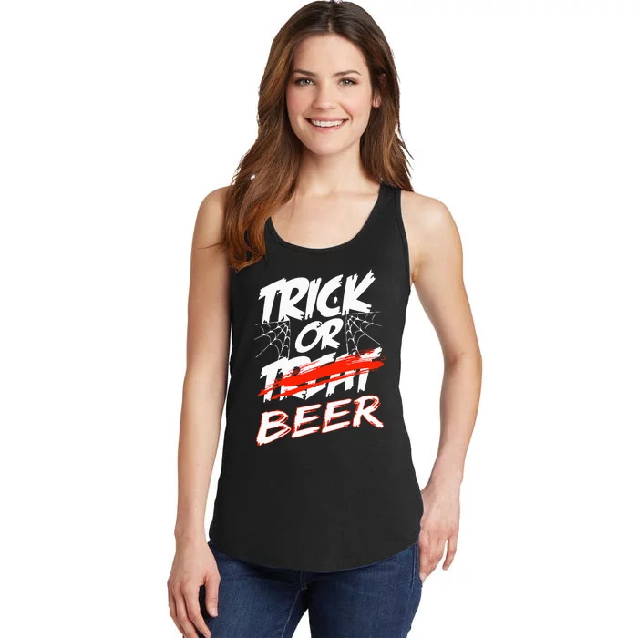 Trick Or Beer Trick Or Treating Halloween Beer Drinkers Ladies Essential Tank