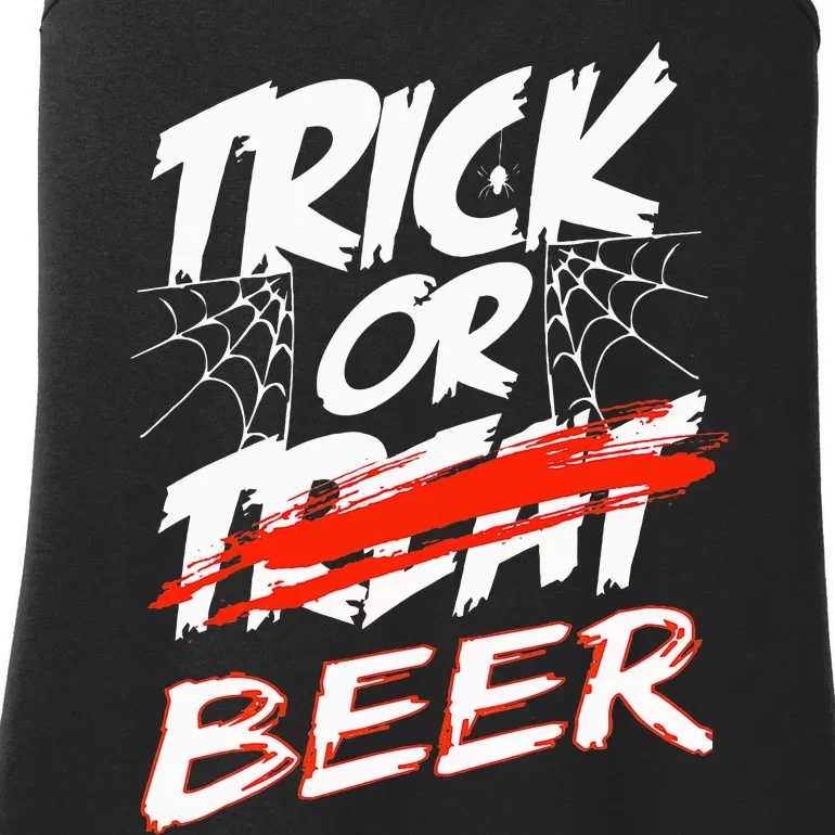 Trick Or Beer Trick Or Treating Halloween Beer Drinkers Ladies Essential Tank