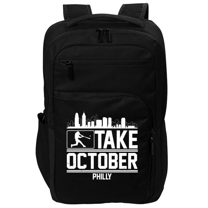 Take October Baseball Fan Philadelphia Skyline Impact Tech Backpack