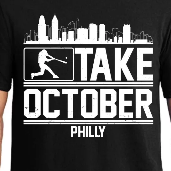 Take October Baseball Fan Philadelphia Skyline Pajama Set