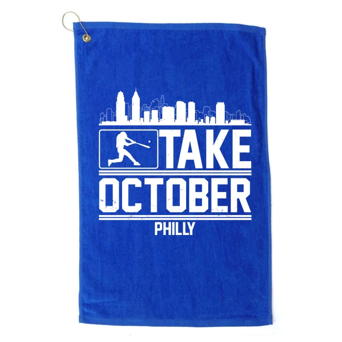 Take October Baseball Fan Philadelphia Skyline Platinum Collection Golf Towel