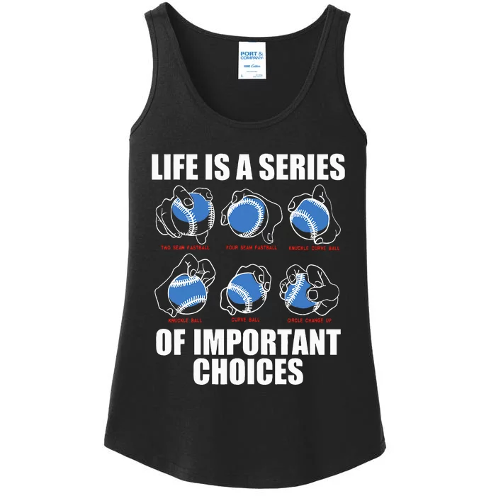 Types of Baseball Pitches Life Choices Pitcher Player Gift Ladies Essential Tank