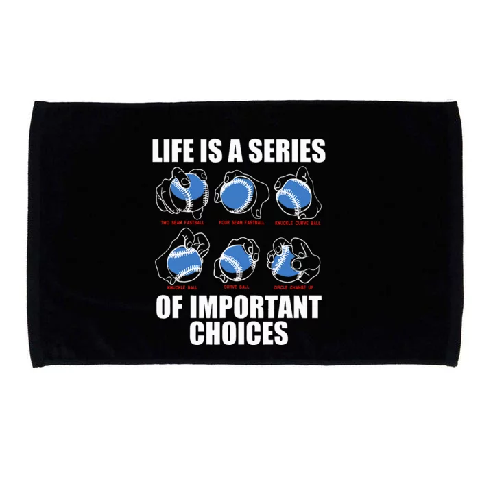 Types of Baseball Pitches Life Choices Pitcher Player Gift Microfiber Hand Towel