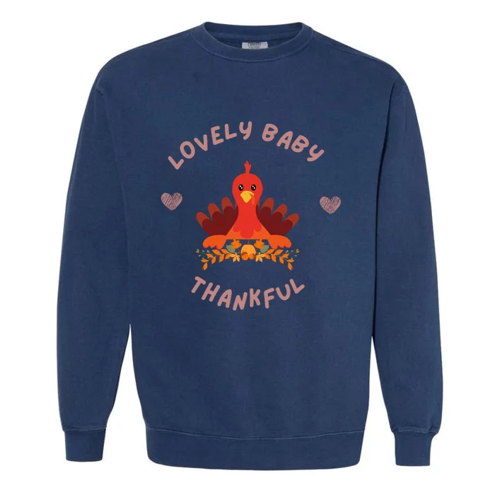 Thanksgiving Onepiece . Baby Thanksgiving . Turkey Day . Thanksgiving Creeper Garment-Dyed Sweatshirt