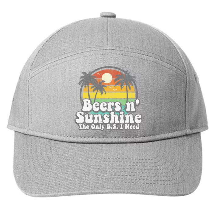 The Only BS I Need Is Beers and Sunshine Retro Beach Gift 7-Panel Snapback Hat