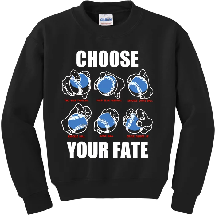 Types Of Baseball Pitches Choose Your Fate Gift For Pitcher Kids Sweatshirt