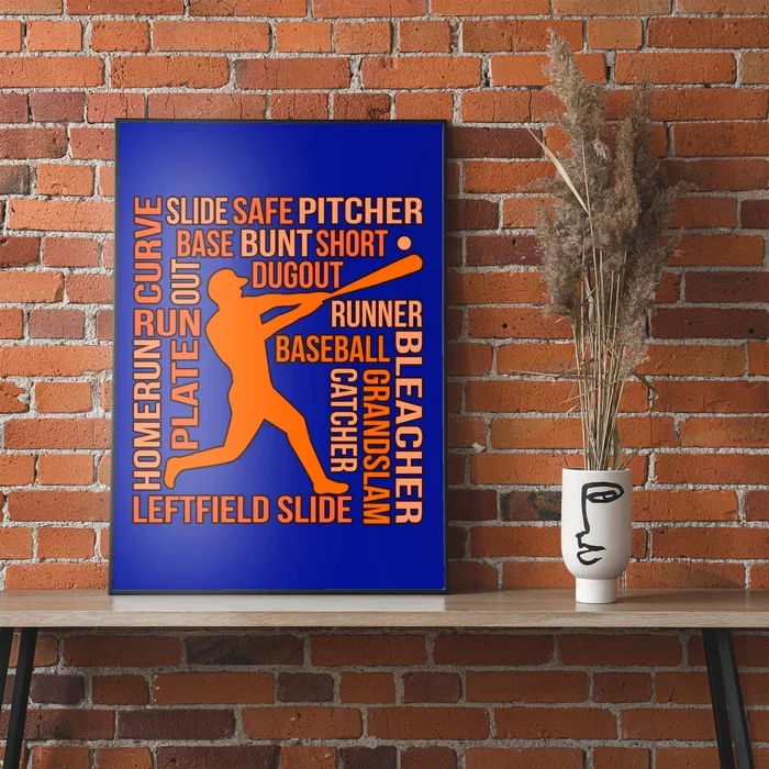 Types Of Baseball Players Sports Lover Coach Graphic Cute Gift Poster