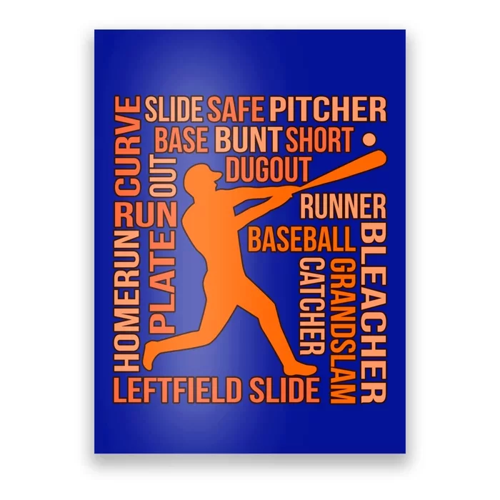 Types Of Baseball Players Sports Lover Coach Graphic Cute Gift Poster