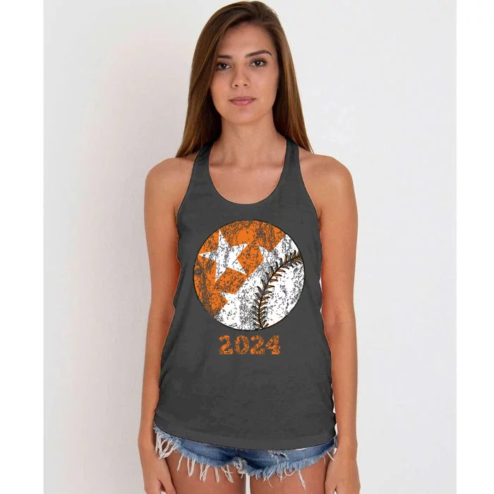 Tennessee Omaha Bound Knoxville Baseball Fan 2024 Champion Women's Knotted Racerback Tank