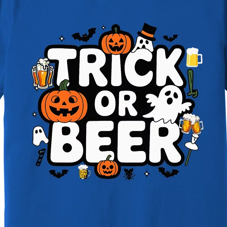 Trick Or Beer Funny Halloween Parties Premium T-Shirt