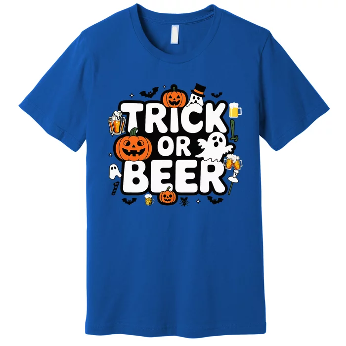 Trick Or Beer Funny Halloween Parties Premium T-Shirt