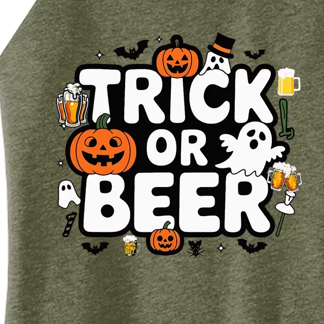 Trick Or Beer Funny Halloween Parties Women’s Perfect Tri Rocker Tank