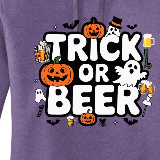 Trick Or Beer Funny Halloween Parties Women's Pullover Hoodie