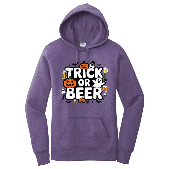 Trick Or Beer Funny Halloween Parties Women's Pullover Hoodie