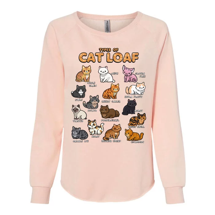 Types Of Cat Loaf Cute Kitten Kawaii Cats Womens California Wash Sweatshirt